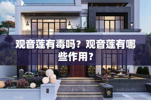 观音莲有毒吗？观音莲有哪些作用？
